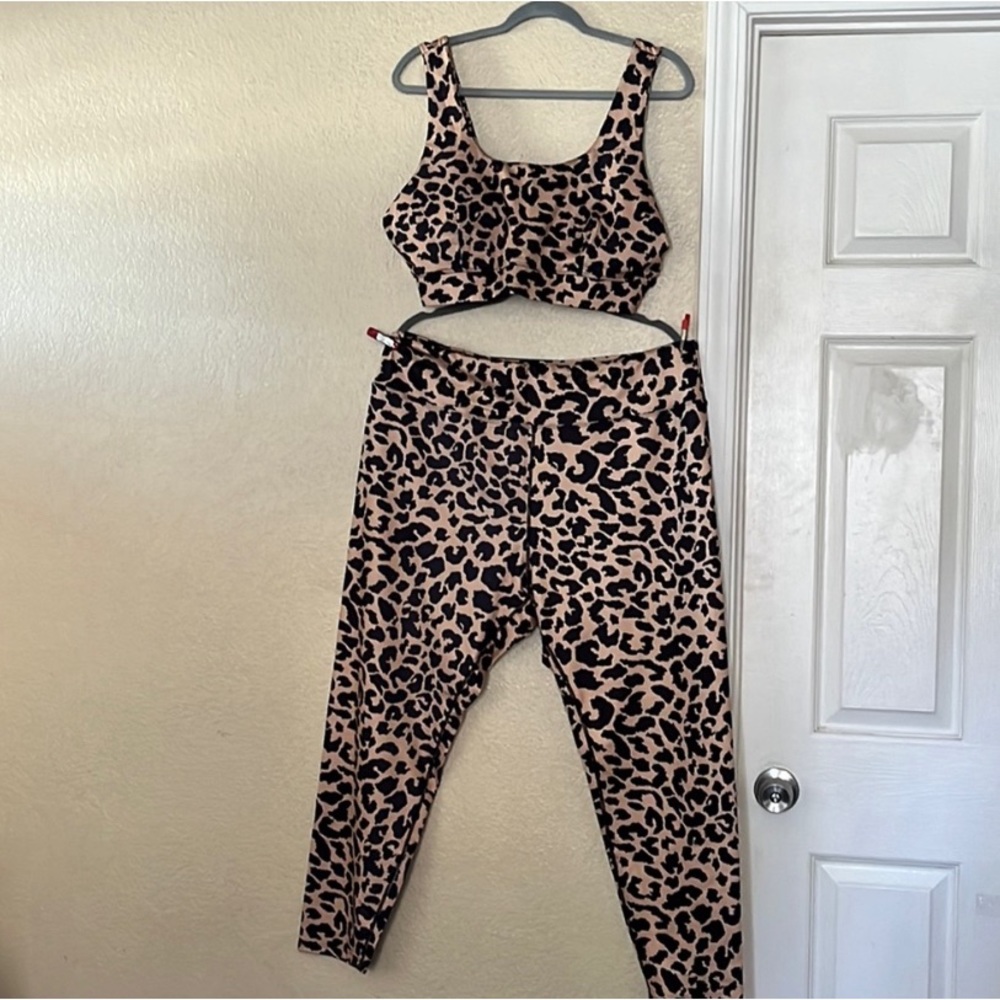 NWOT. SHEIN two-piece, athletic leopard set.